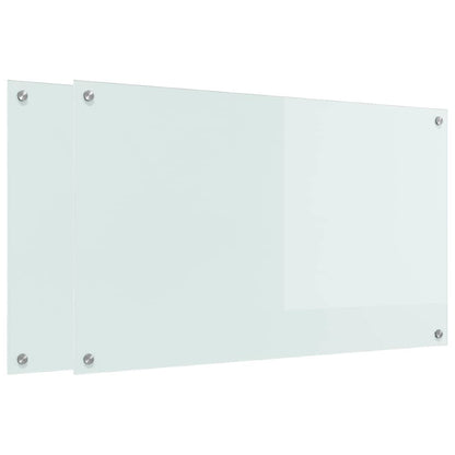 Kitchen Backsplash White 100 x 60 x 0.8 cm Tempered Glass