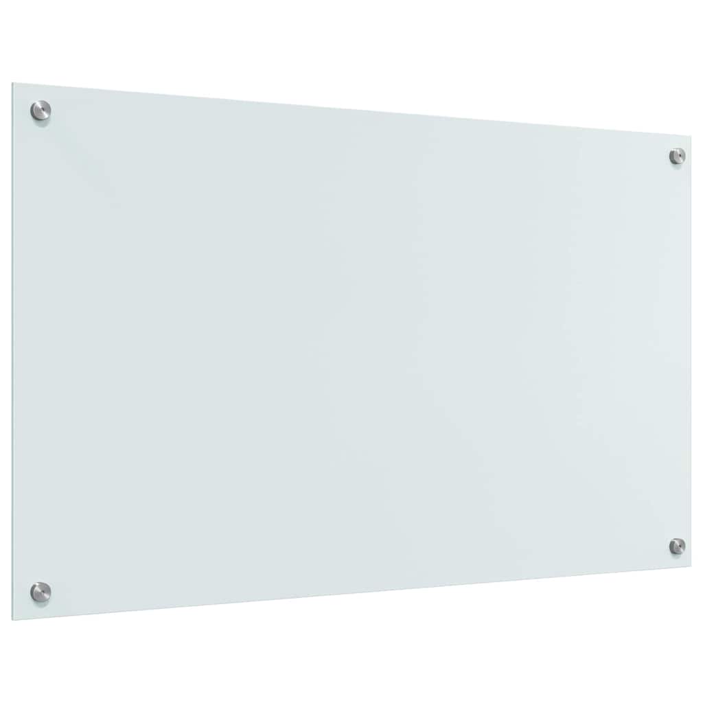 Kitchen Backsplash White 100 x 60 x 0.8 cm Tempered Glass