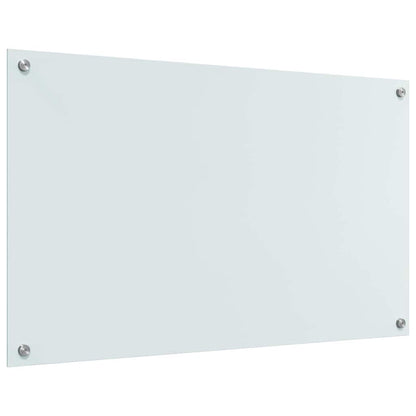 Kitchen Backsplash White 100 x 60 x 0.8 cm Tempered Glass