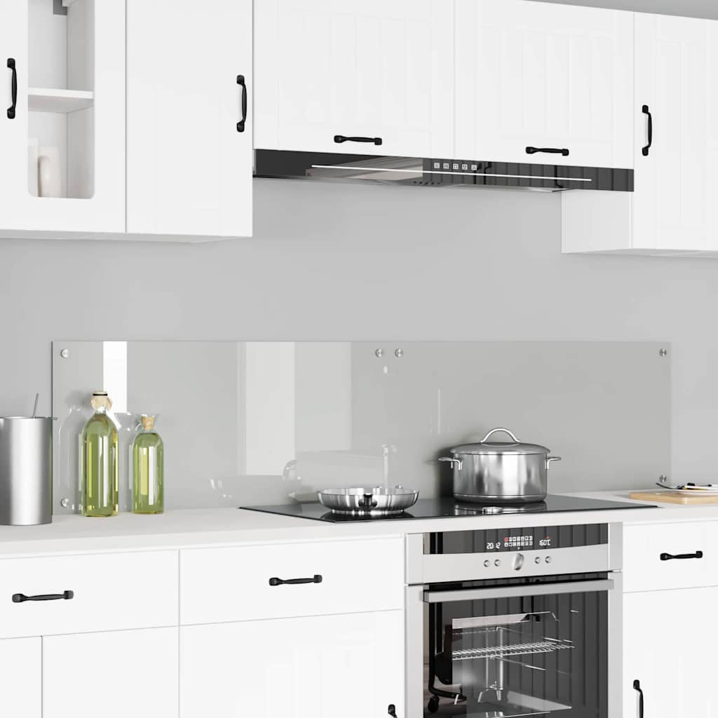 Kitchen Backsplash Transparent 90 x 40 x 0.8 cm Tempered Glass
