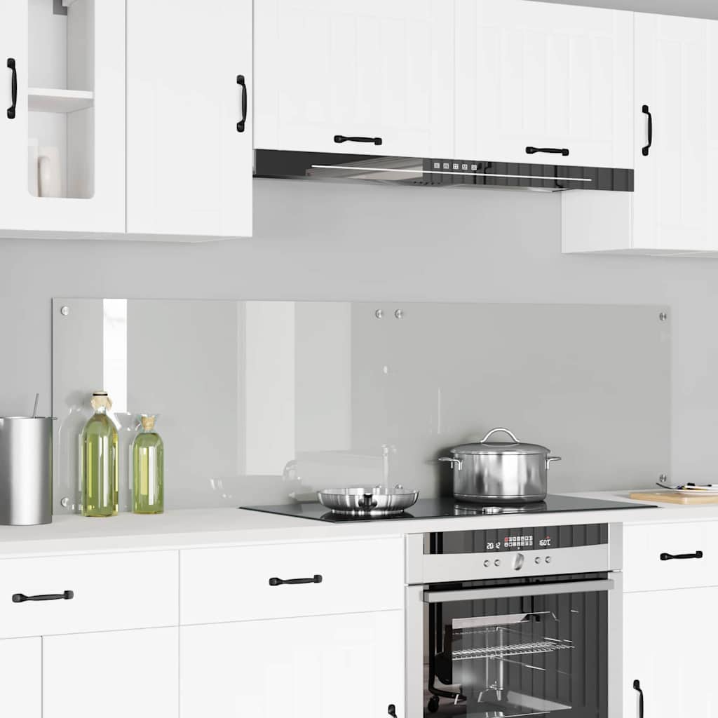 Kitchen Backsplash Transparent 90 x 50 x 0.8 cm Tempered Glass