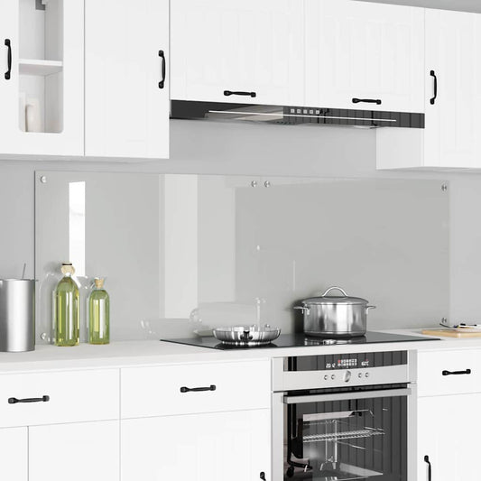 Kitchen Backsplash Transparent 90 x 60 x 0.8 cm Tempered Glass