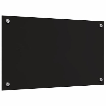 Kitchen Backsplash Black 70 x 40 x 0.8 cm Tempered Glass