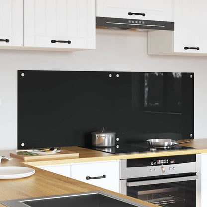 Kitchen Backsplash Black 70 x 50 x 0.8 cm Tempered Glass