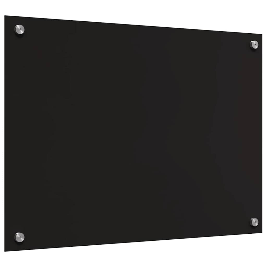 Kitchen Backsplash Black 70 x 50 x 0.8 cm Tempered Glass