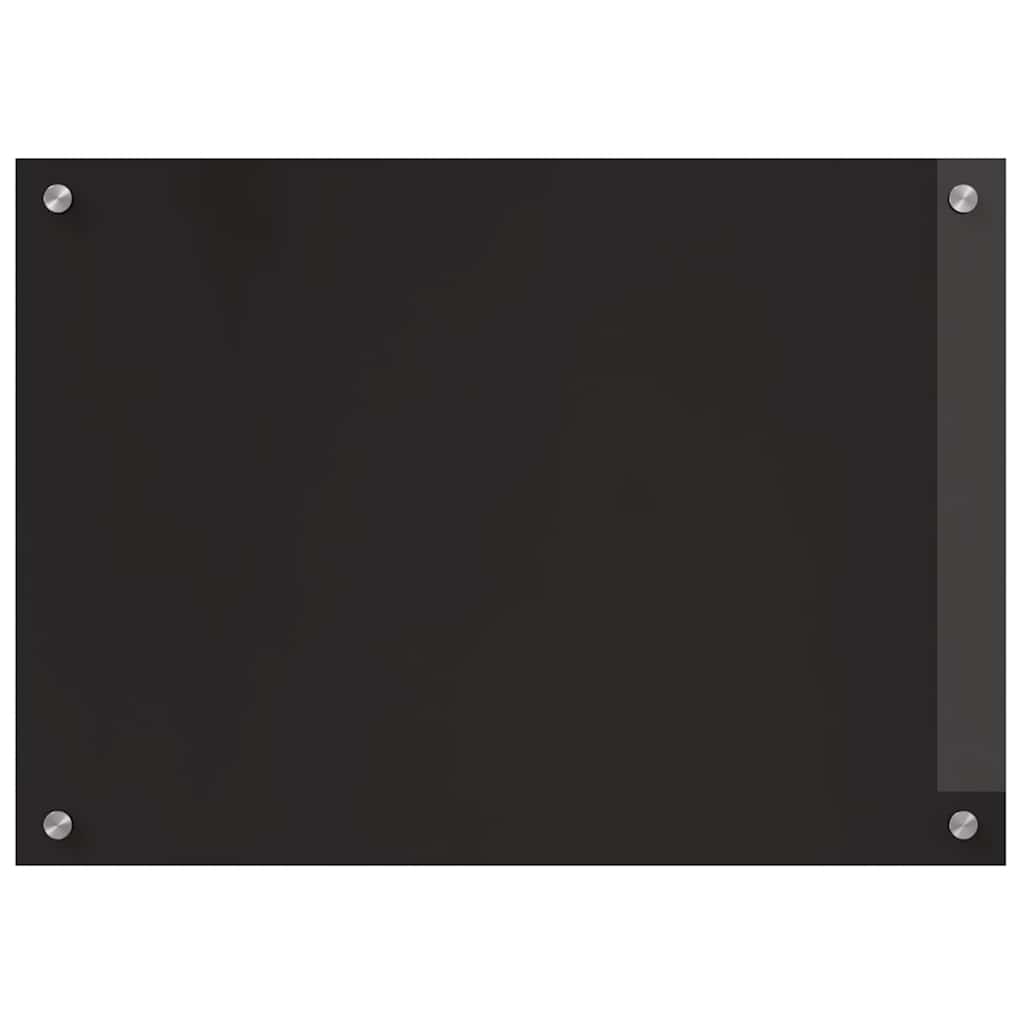 Kitchen Backsplash Black 70 x 50 x 0.8 cm Tempered Glass