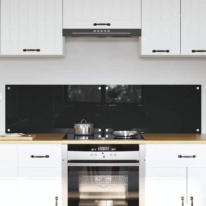 Kitchen Backsplash Black 80 x 40 x 0.8 cm Tempered Glass