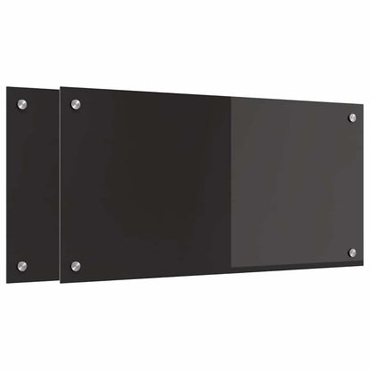 Kitchen Backsplash Black 80 x 40 x 0.8 cm Tempered Glass