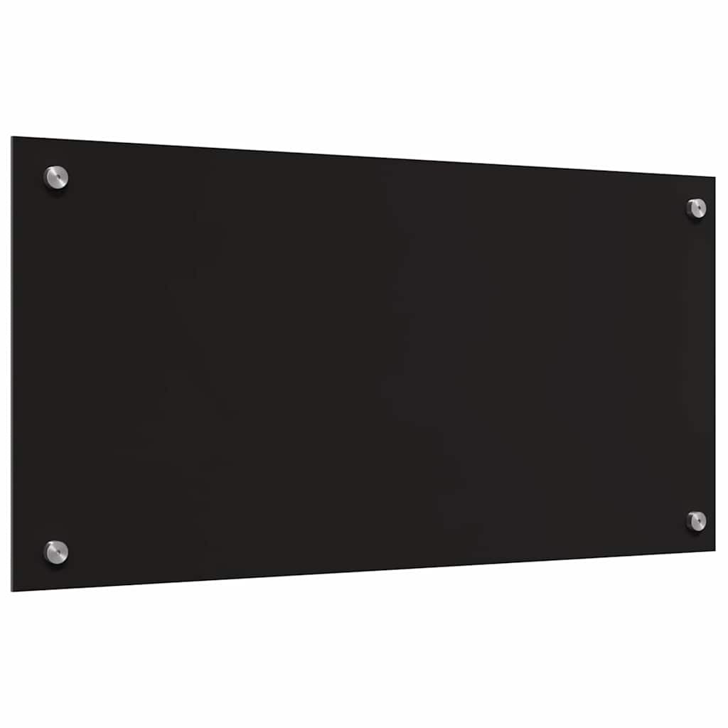 Kitchen Backsplash Black 80 x 40 x 0.8 cm Tempered Glass
