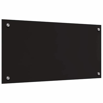 Kitchen Backsplash Black 80 x 40 x 0.8 cm Tempered Glass