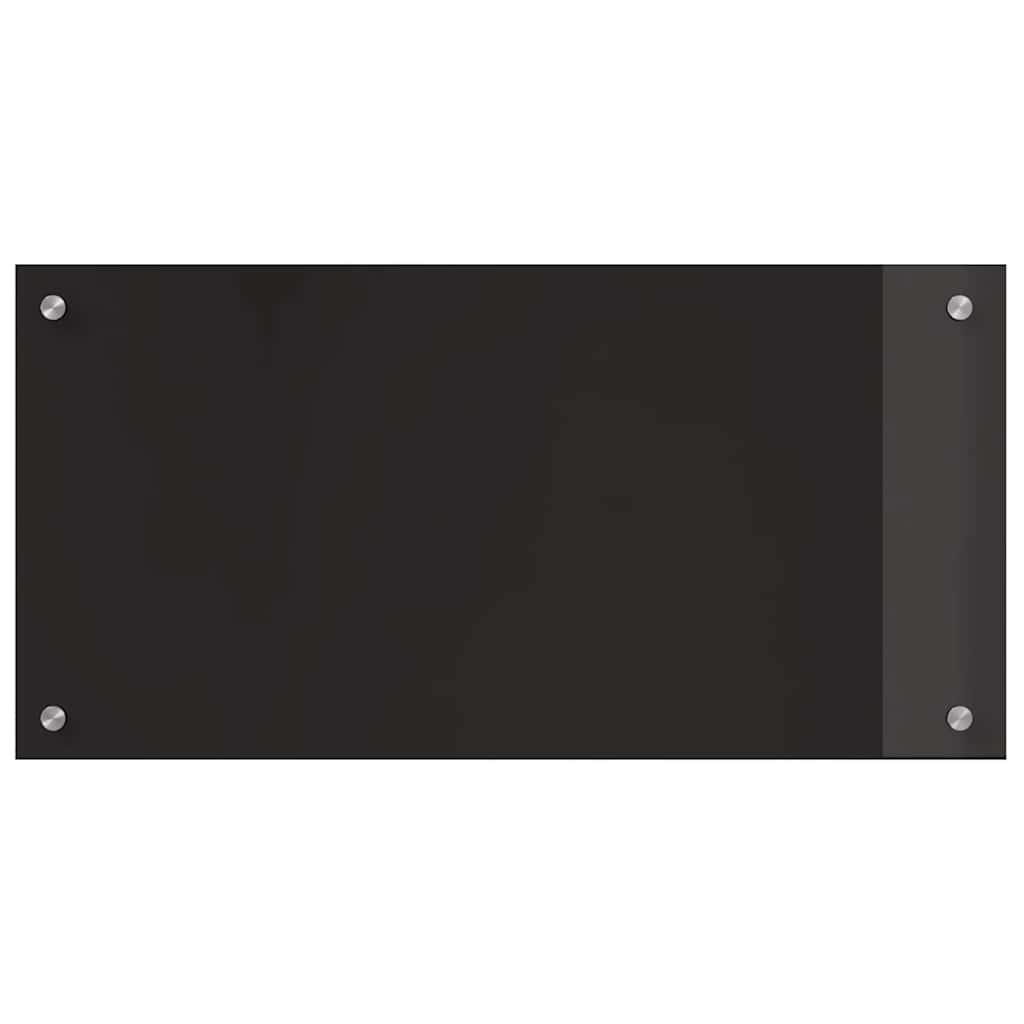 Kitchen Backsplash Black 80 x 40 x 0.8 cm Tempered Glass