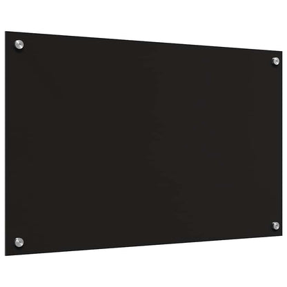 Kitchen Backsplash Black 80 x 50 x 0.8 cm Tempered Glass