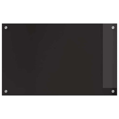 Kitchen Backsplash Black 80 x 50 x 0.8 cm Tempered Glass