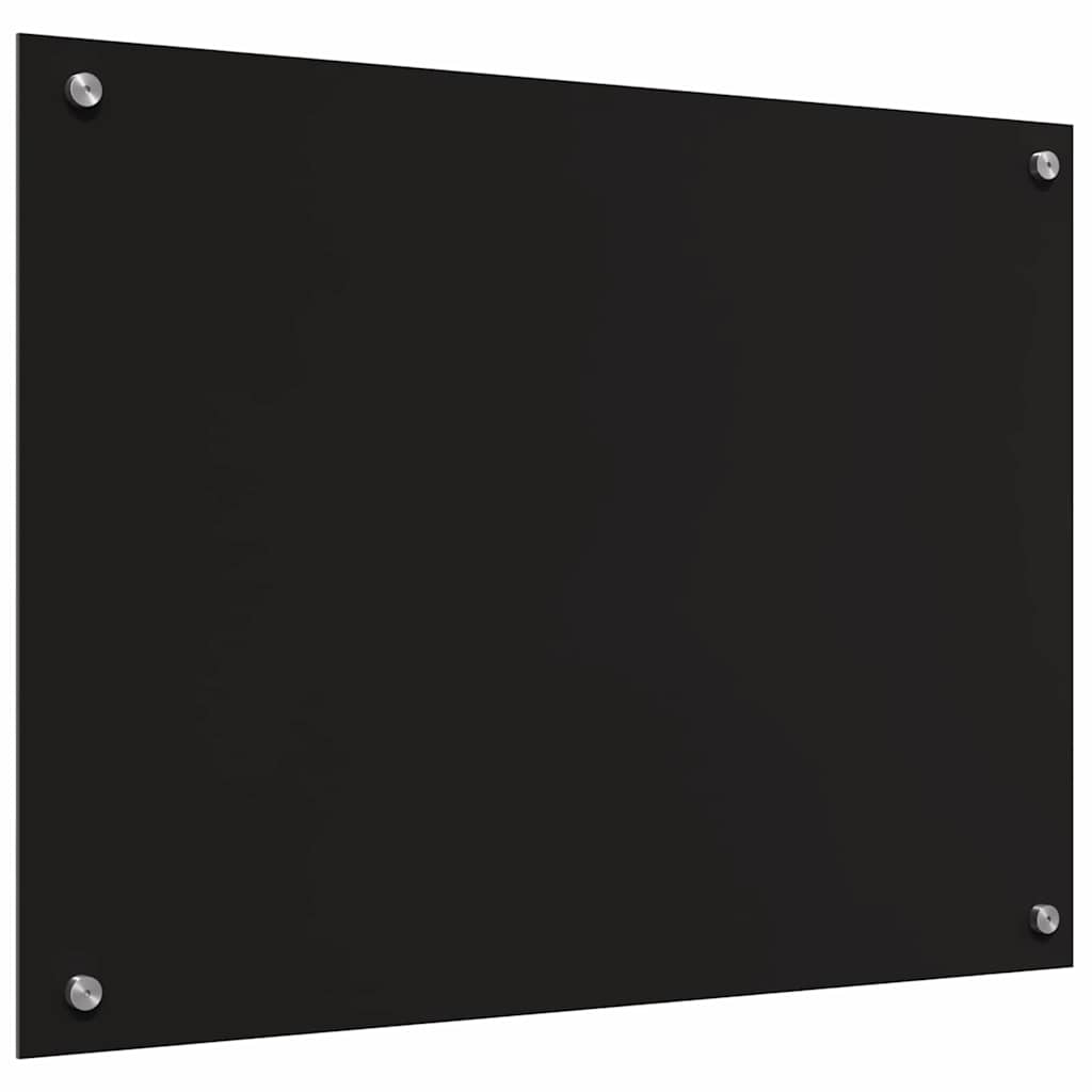 Kitchen Backsplash Black 80 x 60 x 0.8 cm Tempered Glass