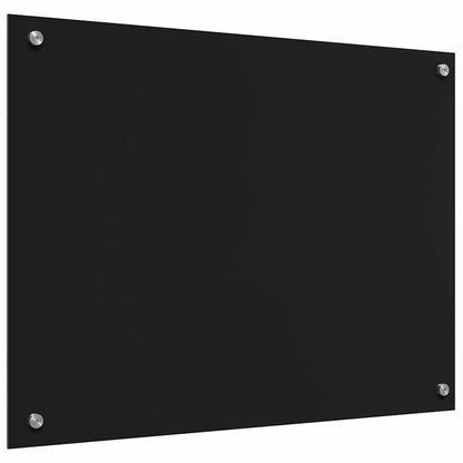 Kitchen Backsplash Black 80 x 60 x 0.8 cm Tempered Glass