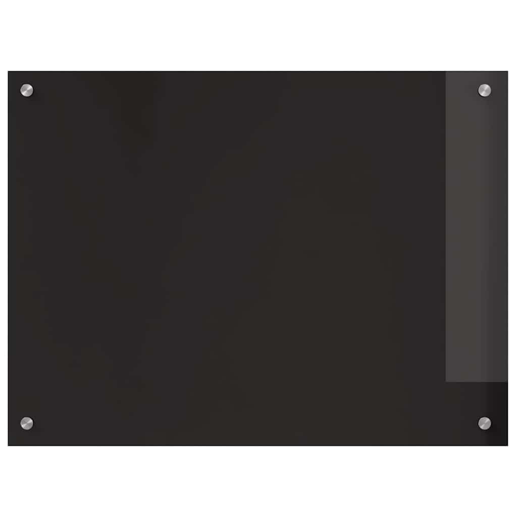 Kitchen Backsplash Black 80 x 60 x 0.8 cm Tempered Glass