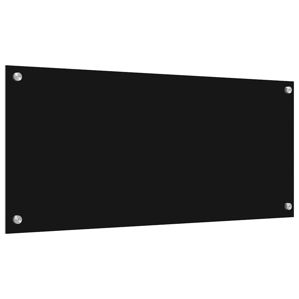 Kitchen Backsplash Black 90 x 40 x 0.8 cm Tempered Glass