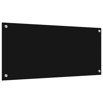 Kitchen Backsplash Black 90 x 40 x 0.8 cm Tempered Glass