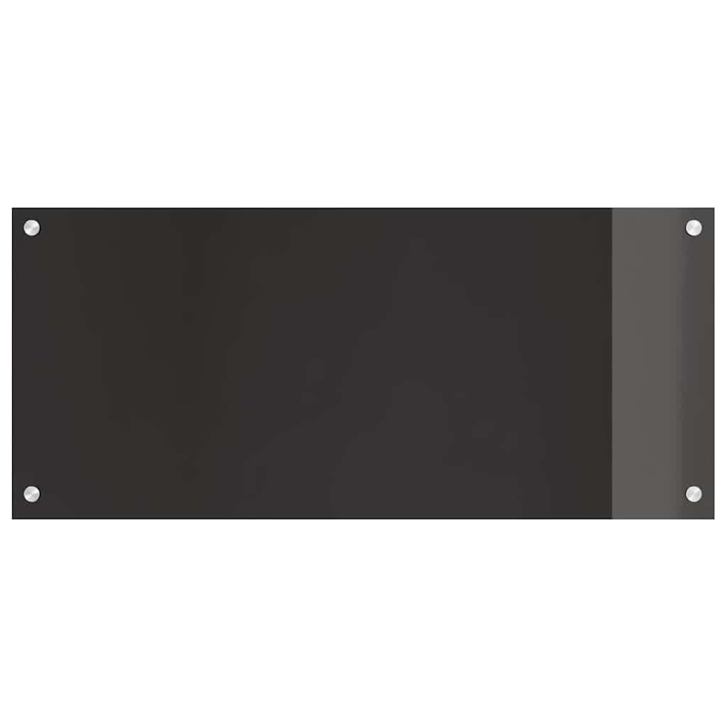 Kitchen Backsplash Black 90 x 40 x 0.8 cm Tempered Glass