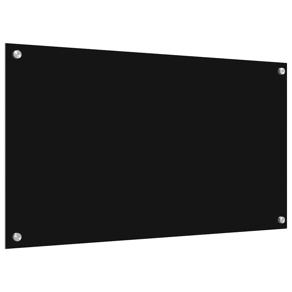 Kitchen Backsplash Black 90 x 50 x 0.8 cm Tempered Glass