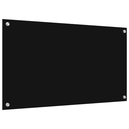 Kitchen Backsplash Black 90 x 50 x 0.8 cm Tempered Glass