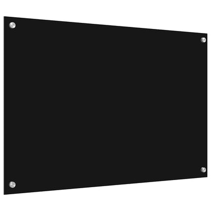 Kitchen Backsplash Black 90 x 60 x 0.8 cm Tempered Glass