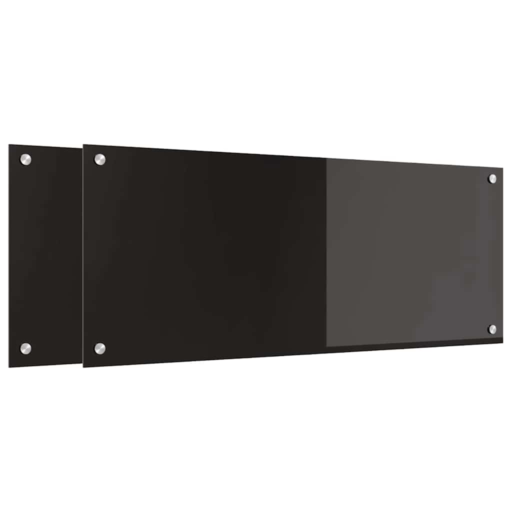 Kitchen Backsplash Black 100 x 40 x 0.8 cm Tempered Glass