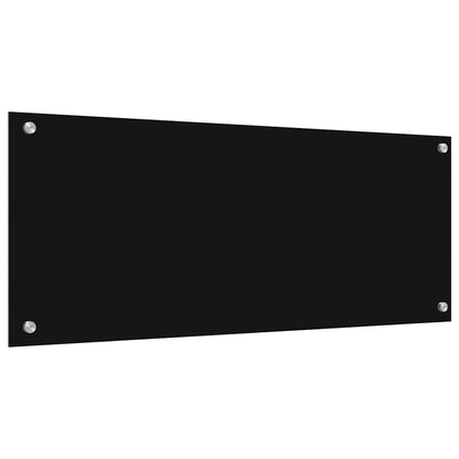 Kitchen Backsplash Black 100 x 40 x 0.8 cm Tempered Glass