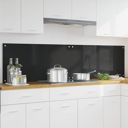 Kitchen Backsplash Black 100 x 50 x 0.8 cm Tempered Glass