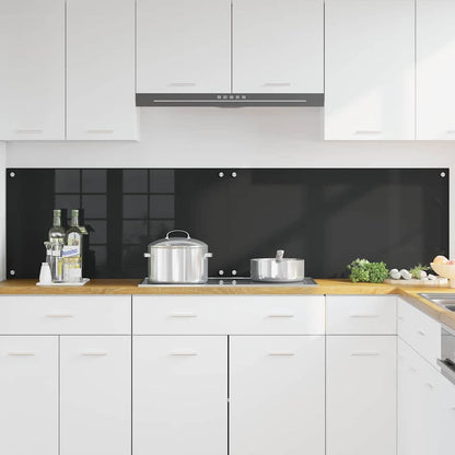 Kitchen Backsplash Black 100 x 50 x 0.8 cm Tempered Glass
