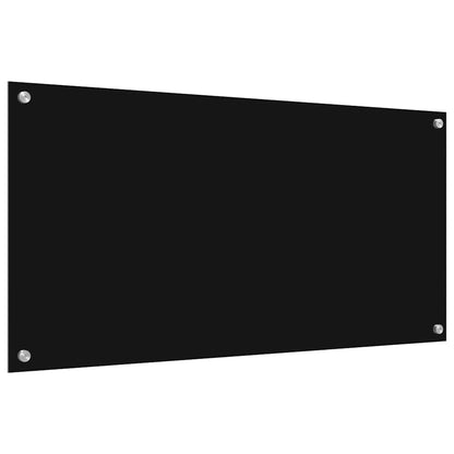 Kitchen Backsplash Black 100 x 50 x 0.8 cm Tempered Glass