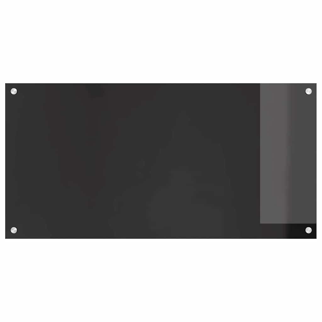 Kitchen Backsplash Black 100 x 50 x 0.8 cm Tempered Glass