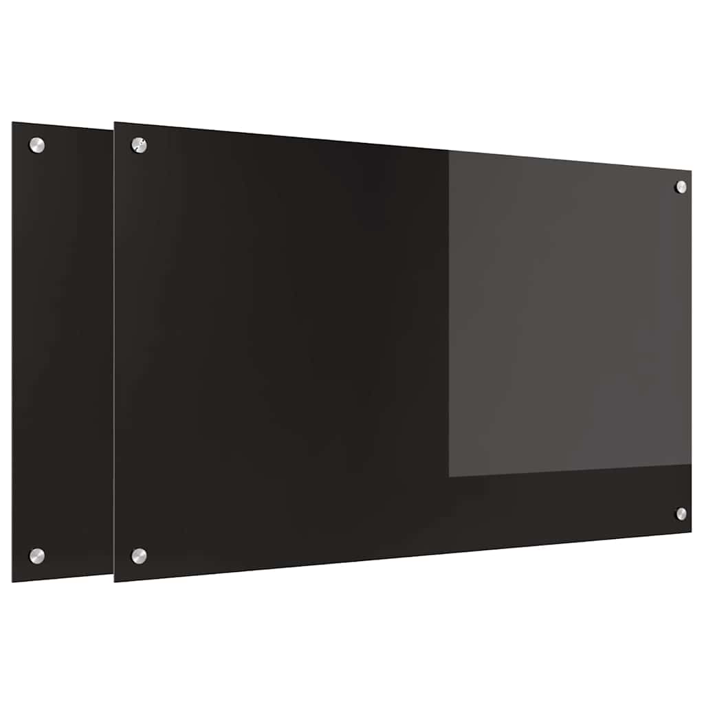 Kitchen Backsplash Black 100 x 60 x 0.8 cm Tempered Glass