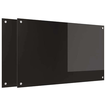 Kitchen Backsplash Black 100 x 60 x 0.8 cm Tempered Glass