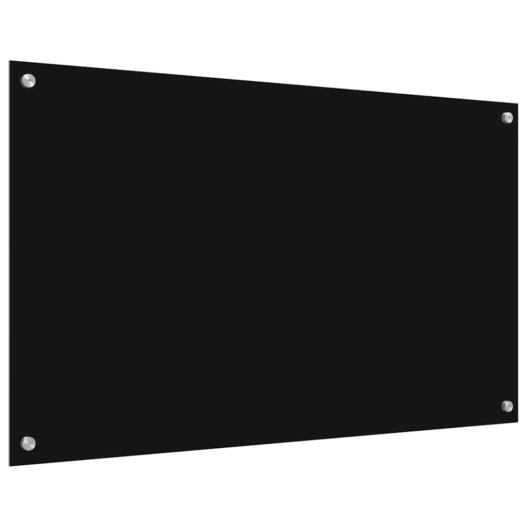 Kitchen Backsplash Black 100 x 60 x 0.8 cm Tempered Glass