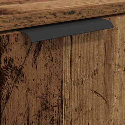 Bathroom Furniture Set with Door 3 pcs Old Wood Engineered Wood