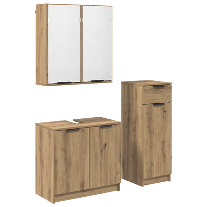 Bathroom Furniture Set 3 pcs Artisan Oak Engineered Wood