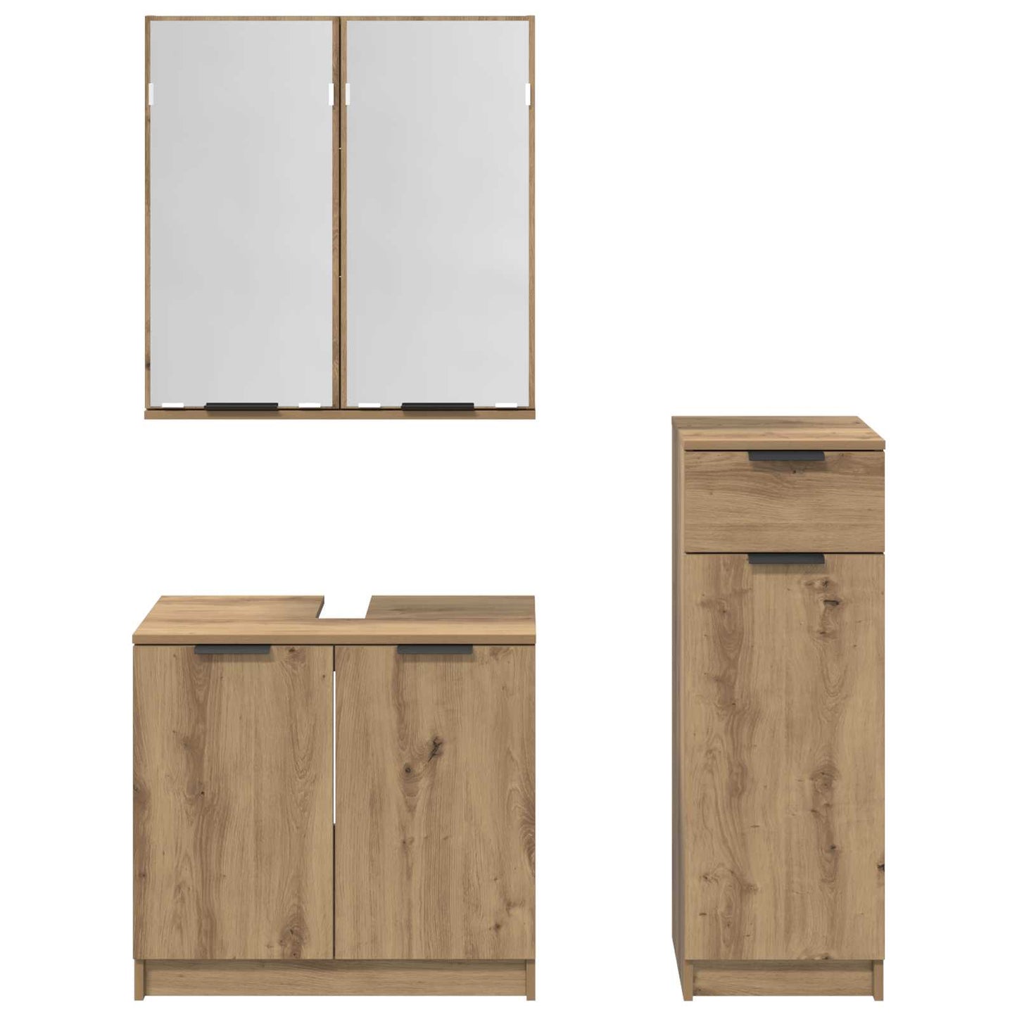 Bathroom Furniture Set 3 pcs Artisan Oak Engineered Wood
