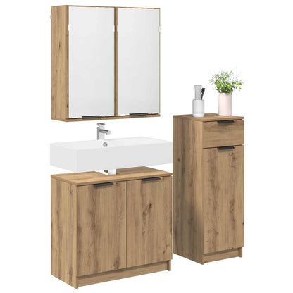 Bathroom Furniture Set 3 pcs Artisan Oak Engineered Wood