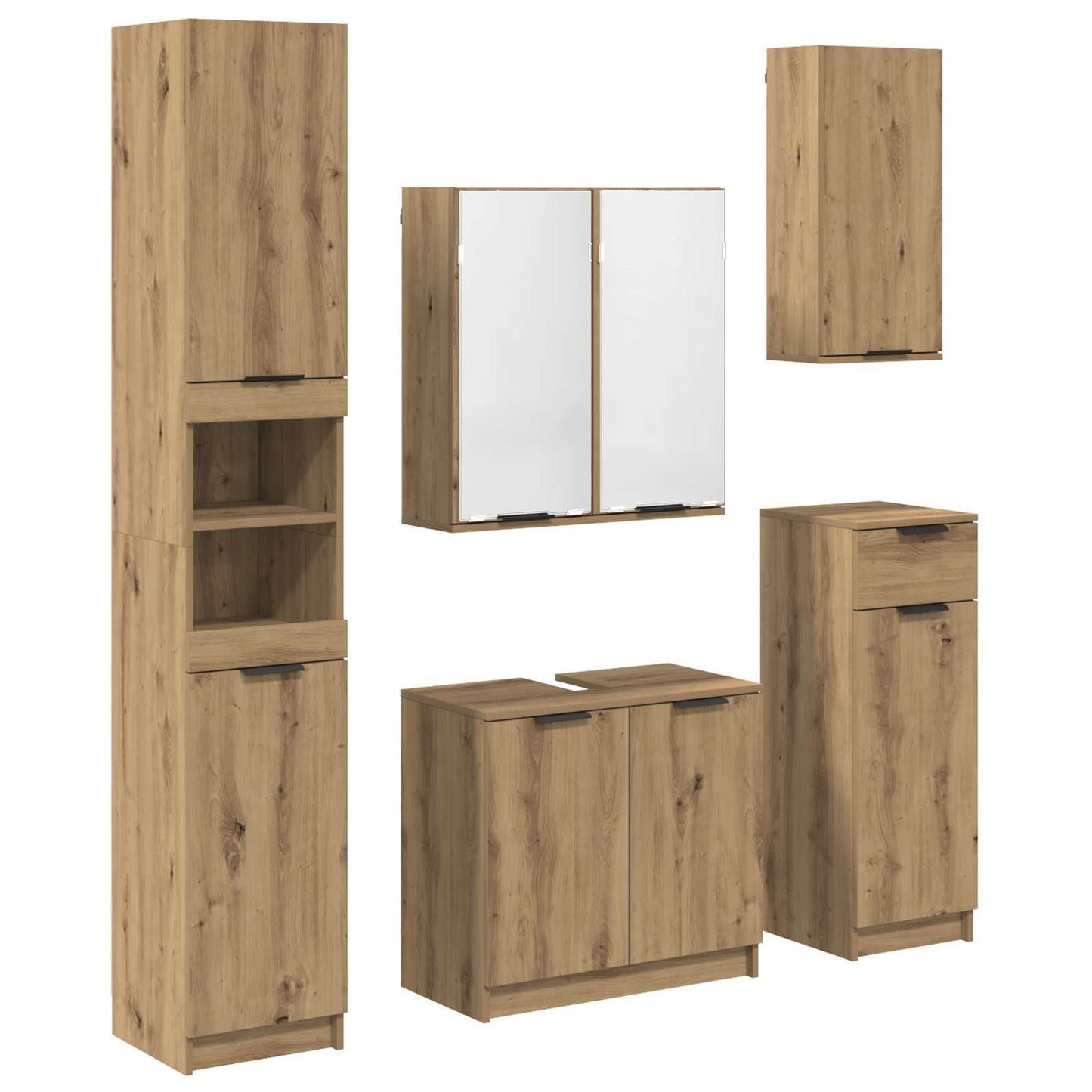 Bathroom Furniture Set 5 pcs Artisan Oak Engineered Wood
