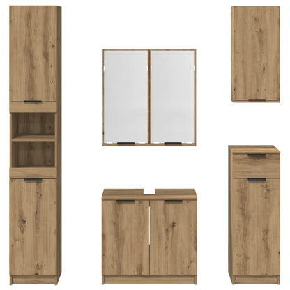 Bathroom Furniture Set 5 pcs Artisan Oak Engineered Wood