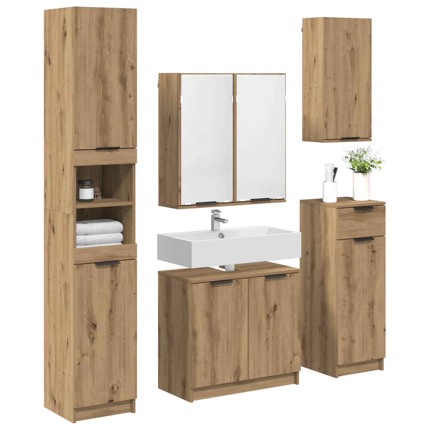 Bathroom Furniture Set 5 pcs Artisan Oak Engineered Wood