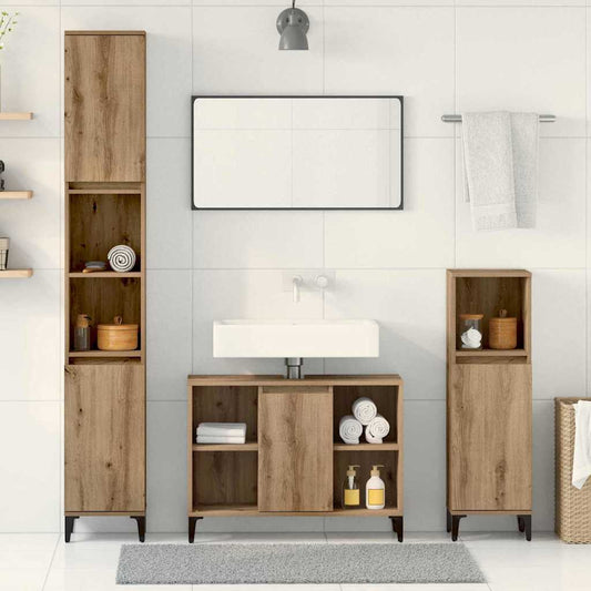 Bathroom Furniture Set 3 pcs Artisan Oak Engineered wood