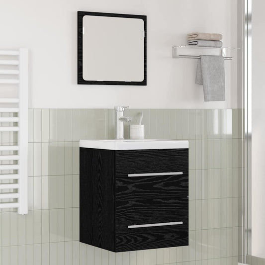 Bathroom Sink Cabinet with Drawer Black Oak 41 x 38.5 x 48 cm