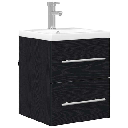 Bathroom Sink Cabinet with Drawer Black Oak 41 x 38.5 x 48 cm
