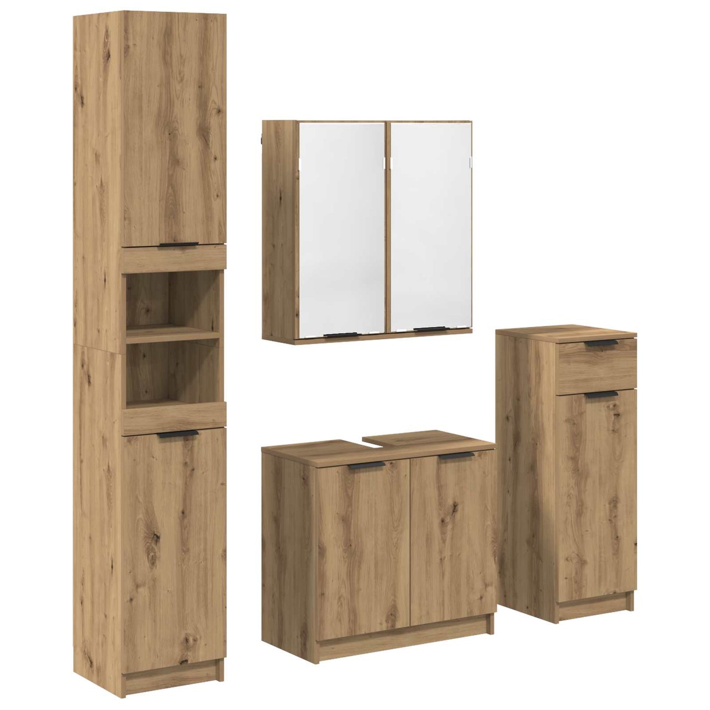 Bathroom Furniture Set 4 pcs Artisan Oak Engineered Wood