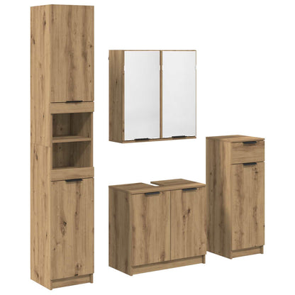 Bathroom Furniture Set 4 pcs Artisan Oak Engineered Wood