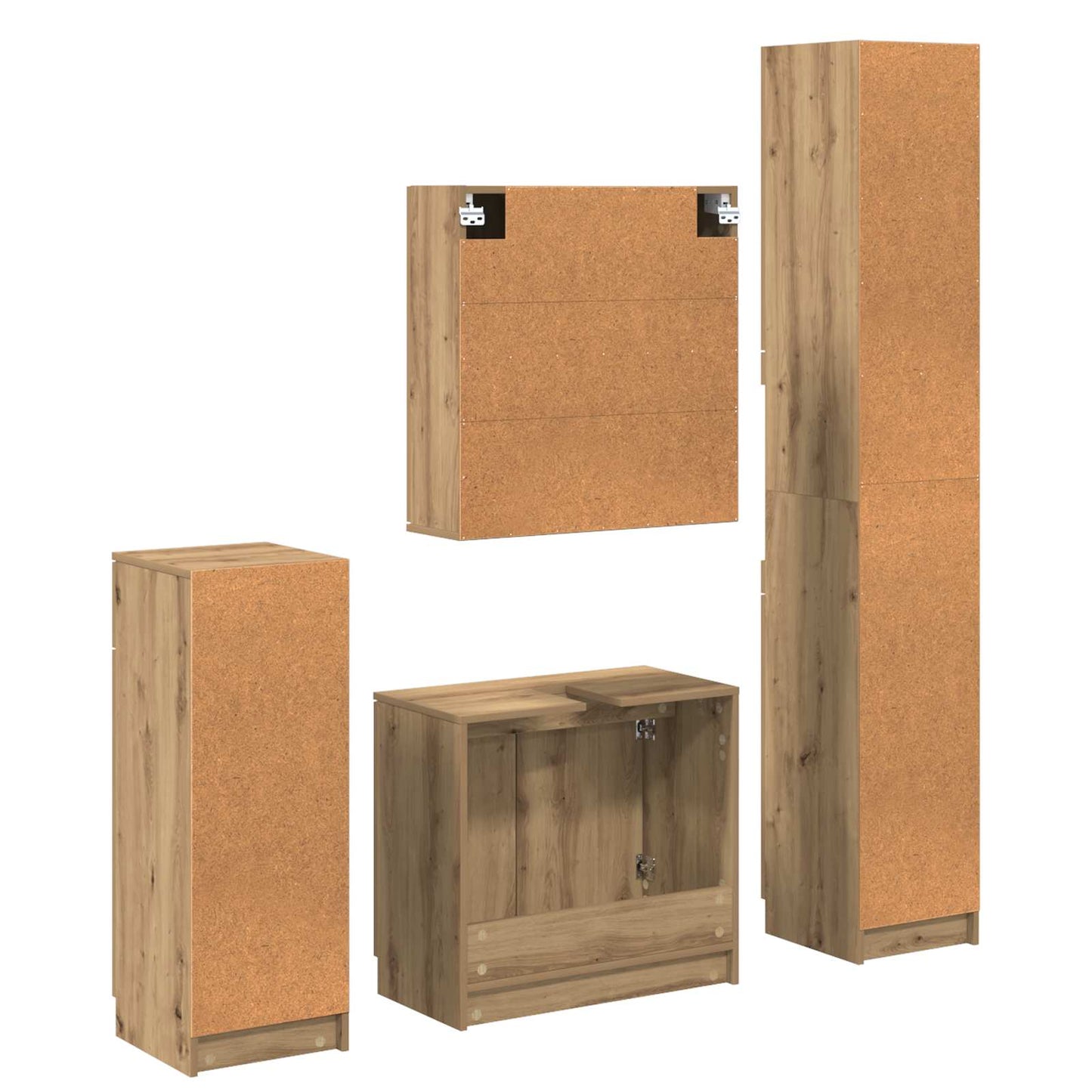 Bathroom Furniture Set 4 pcs Artisan Oak Engineered Wood