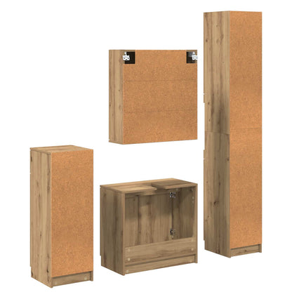 Bathroom Furniture Set 4 pcs Artisan Oak Engineered Wood