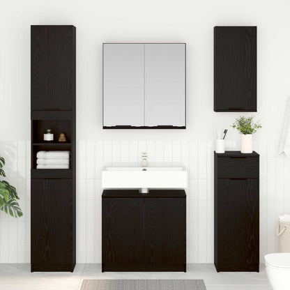 Bathroom Furniture Set 5 pcs Black Oak Engineered Wood
